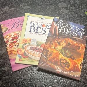 Pampered Chef Cookbooks - Vibrant Covers. Set of 3.  Look to be new. Favorites.